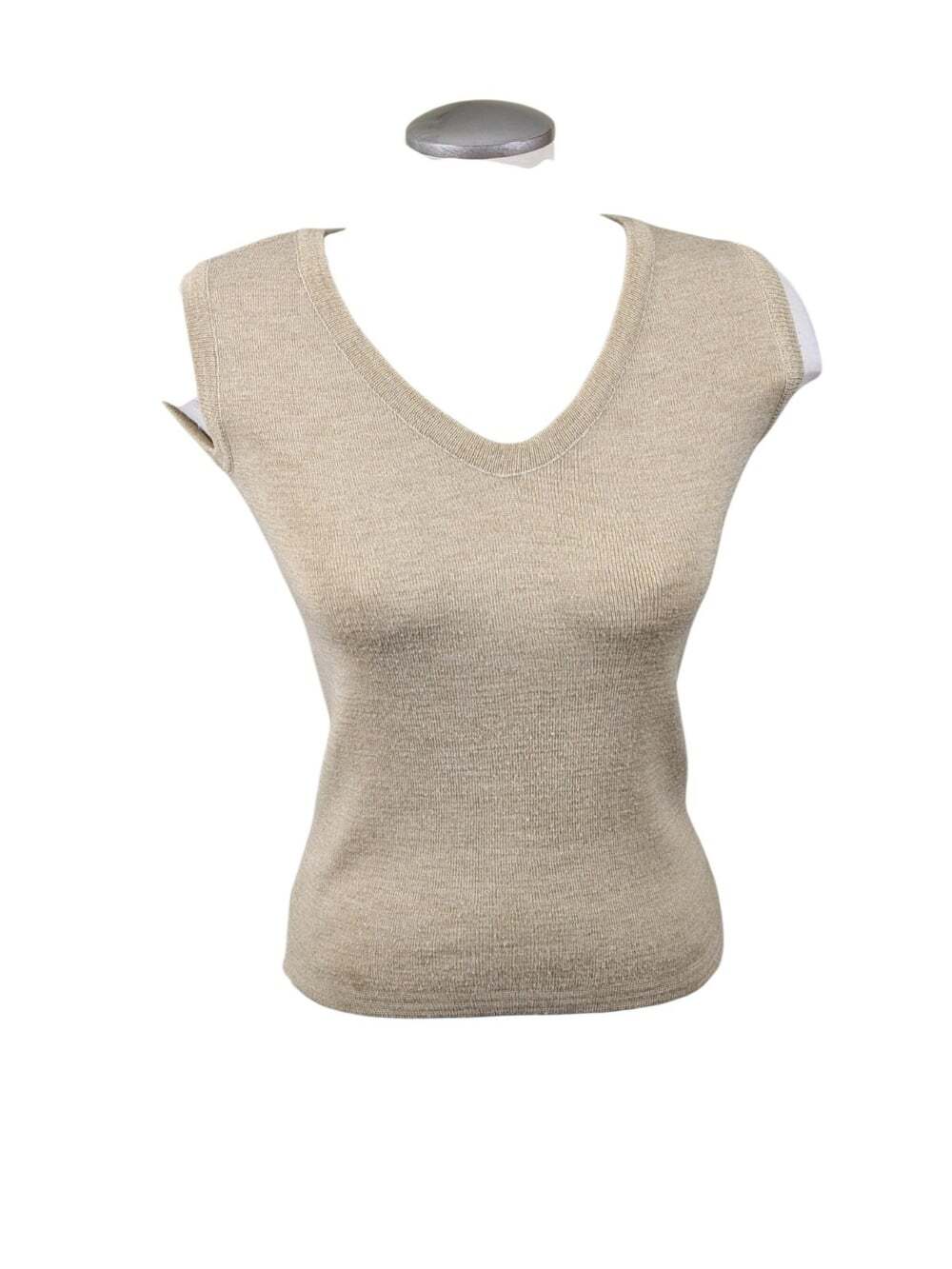 Vintage Womens Beige Wool Blend V Neck Sweater Vest Med Neutral Staple Canada